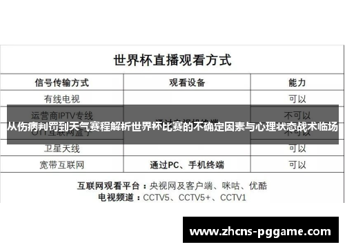 从伤病判罚到天气赛程解析世界杯比赛的不确定因素与心理状态战术临场 从伤病判罚到天气赛程解析世界杯比赛的不确定因素与心理状态战术临场